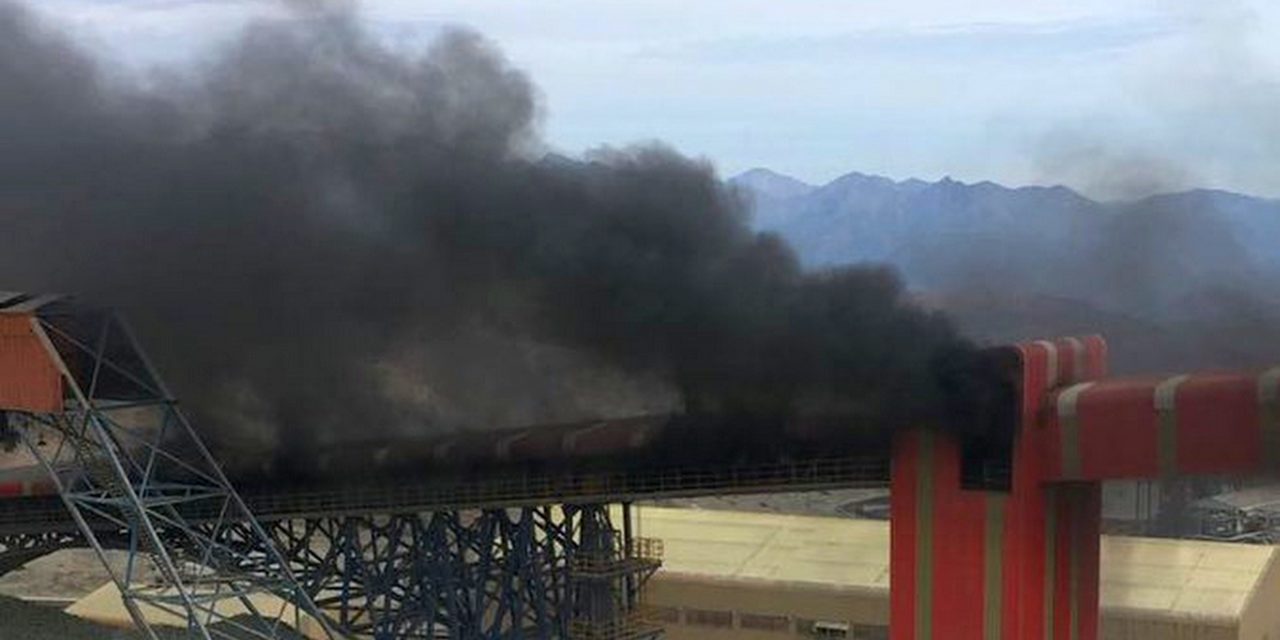 Incendio afectó correa transportadora de El Teniente