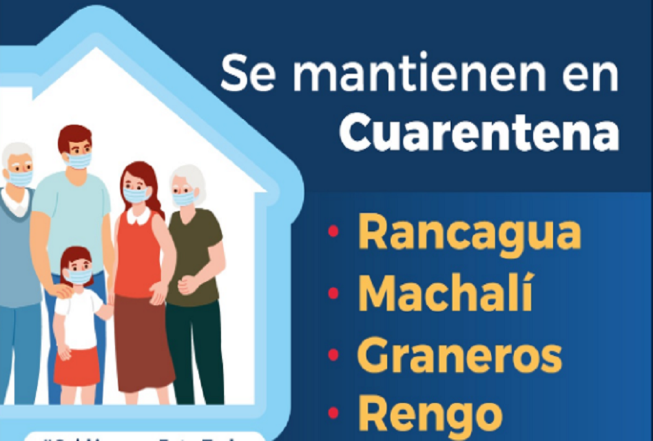 Continúa la cuarentena en Machalí, Rancagua, Graneros y Rengo